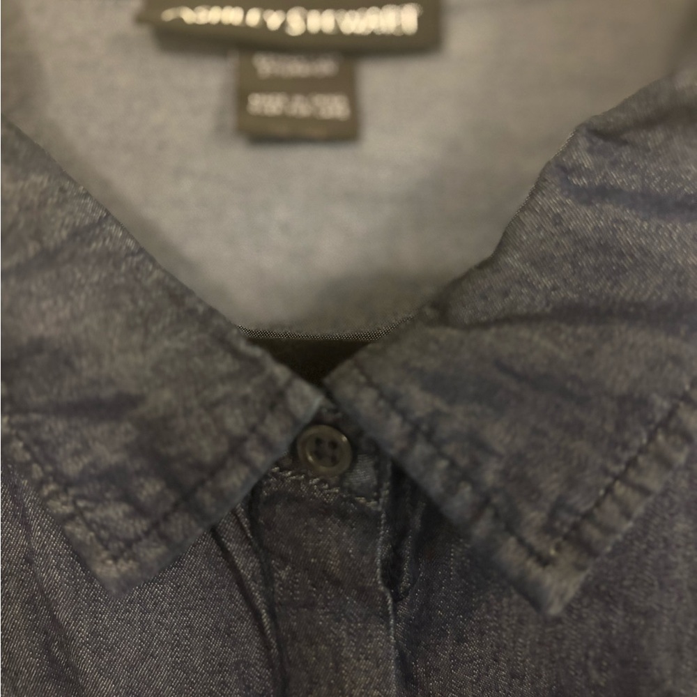 Dark Blue Denim Shirt asymmetrical on sides - Picture 5 of 5